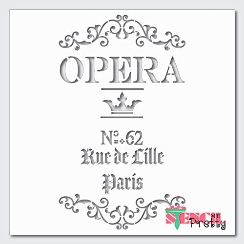 צרפתית אופרה סטנסיל הטוב ביותר ויניל גדול שבלונות לציור על עץ, בד, קיר, וכו'.- חומר צבע לבן רב-אריזה | עבה במיוחד